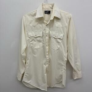 Levi's White Tab Medium Off White Western Pearl Snap Long Sleeve Shirt